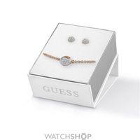 ladies guess two tone steel and rose plate earring bracelet set ubs821 ...