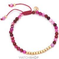Ladies Lola Rose Gold Plated Pink Agate Marylebone Bracelet 456081
