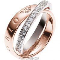 Ladies Emporio Armani Sterling Silver Pure Eagle Circles Ring Size P EG3123221508