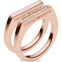 Ladies Emporio Armani Sterling Silver Size P Ring EG3215221508