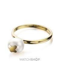 Ladies Shimla PVD Gold plated Size O Ring With Butterfly Fresh Water Pearl SH644