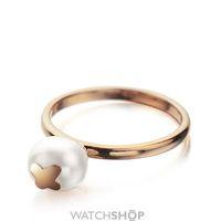 Ladies Shimla PVD rose plating Size O Ring With Butterfly Fresh Water Pearl SH645