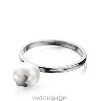 Ladies Shimla Stainless Steel Size O Ring With Butterfly Fresh Water Pearl SH646