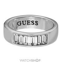 ladies guess stainless steel size n channel baguette ring ubr51401 54