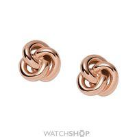 Ladies Fossil Rose Gold Plated Knot Stud Earrings JF01364791