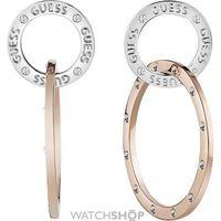 ladies guess two tone steel and rose plate e motions earrings ube83118