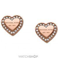 Ladies Michael Kors Rose Gold Plated Heart Stud Earrings MKJ3967791