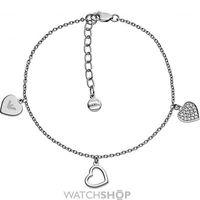 Ladies Emporio Armani Sterling Silver Pave Hearts - Charm Bracelet EG3328040