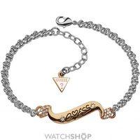 ladies guess rhodium plated bracelet ubb91315