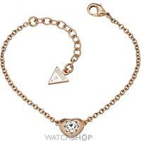 Ladies Guess Rose Gold Plated Crystals Of Love Mini Bracelet UBB51415