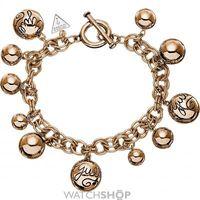 Ladies Guess Rose Gold Plated Charm Bracelet UBB51201