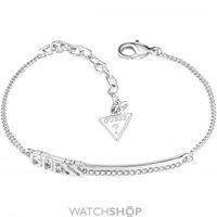 ladies guess rhodium plated linear bracelet ubb82037 l