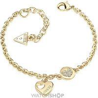 ladies guess gold plated heart devotion bracelet ubb82058 l