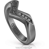 Ladies Guess Black Ion-plated Steel Triometric Ring UBR82031-54