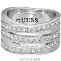 Ladies Guess Stainless Steel Urban Jungle Pave Curb Ring UBR51422-54