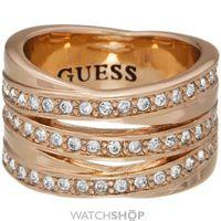 Ladies Guess PVD rose plating Size N Crystal Eternity Stack Ring UBR51430-54