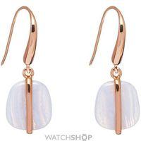 Ladies Lola Rose Rose Gold Plated Bassa Blue Lace Agate Earrings 606707
