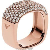 ladies emporio armani sterling silver size m5 pure pave ring eg3264221 ...