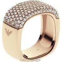 Ladies Emporio Armani Sterling Silver Size M.5 Pure Pave Ring EG3263710505