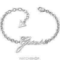 Ladies Guess Rhodium Plated Guess Signature Bracelet UBB82066-L