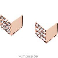 Ladies Fossil Rose Gold Plated Vintage Glitz Earrings JF02423791