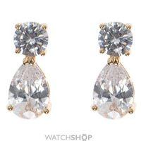ladies anne klein gold plated cubic zirconia double earrings 60411706  ...