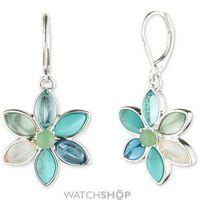 Ladies Anne Klein Silver Plated Flower Drop Earrings 60458237-G03