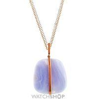 Ladies Lola Rose Two-Tone Steel and Rose Plate Bassa Blue Lace Agate Necklace 607643