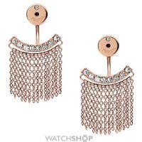 ladies fossil rose gold plated fringe ear jackets jf02396791