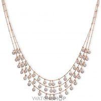 ladies anne klein rose gold plated triple row necklace 60458079 9dh