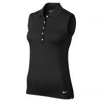 ladies victory sleeveless polo shirt black