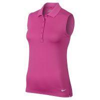 ladies victory sleeveless polo shirt hot pink