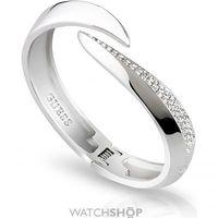 ladies guess rhodium plated the crown bangle ubb82044 s