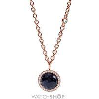 Ladies Fossil Rose Gold Plated Shimmer Glass Stone Necklace JF02511791