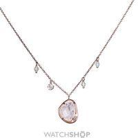 Ladies Shimla PVD rose plating Necklace With Rose Quartz and Cz SH623