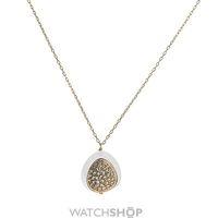 Ladies Shimla PVD Gold plated Necklace With White Agate and Cz SH271