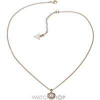 Ladies Guess Rose Gold Plated Crystals Of Love Necklace UBN51421