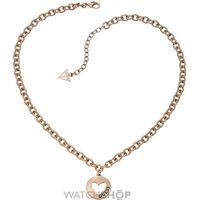 Ladies Guess Rose Gold Plated G Girl Coin Heart Necklace UBN51432