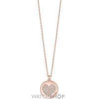 Ladies Guess Rose Gold Plated Heart Devotion Necklace UBN82052
