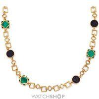 Ladies Lola Rose Gold Plated Malachite & Blue Sandstone Garbo Link Necklace 584166