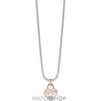 ladies guess two tone steel and rose plate all about shine necklace ub ...