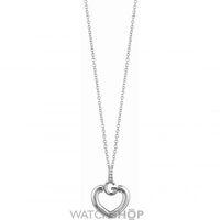 ladies guess rhodium plated gisele bold g heart nacklace ubn83009