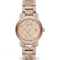 ladies burberry the city engraved check watch bu9039