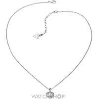 Ladies Guess Rhodium Plated Crystals Of Love Necklace UBN51419