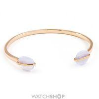 Ladies Lola Rose Rose Gold Plated Bassa Blue Lace Agate Double Bangle 606066