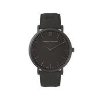 larsson jennings lugano 40mm all black leather watch