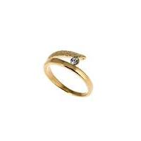 Ladies Gold Plated Single Crystal Ring