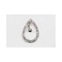 Large Silver Teardrop Navel Bar