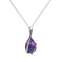 ladies 9ct white gold amethyst pendant 145p0080 059