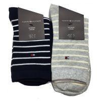 Ladies Stripe/Plain Socks - 2 Pack
